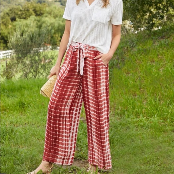 Boho Tie Dye Ombre Wide Leg Pants Trouser - Picture 4 of 8